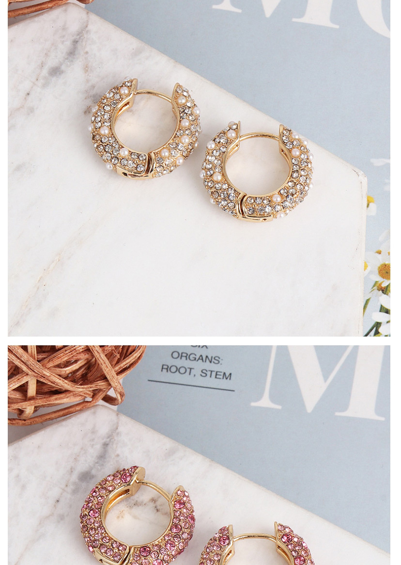 Fashion Yellow Round Geometric Full Diamond Earrings With Diamonds,Hoop Earrings
