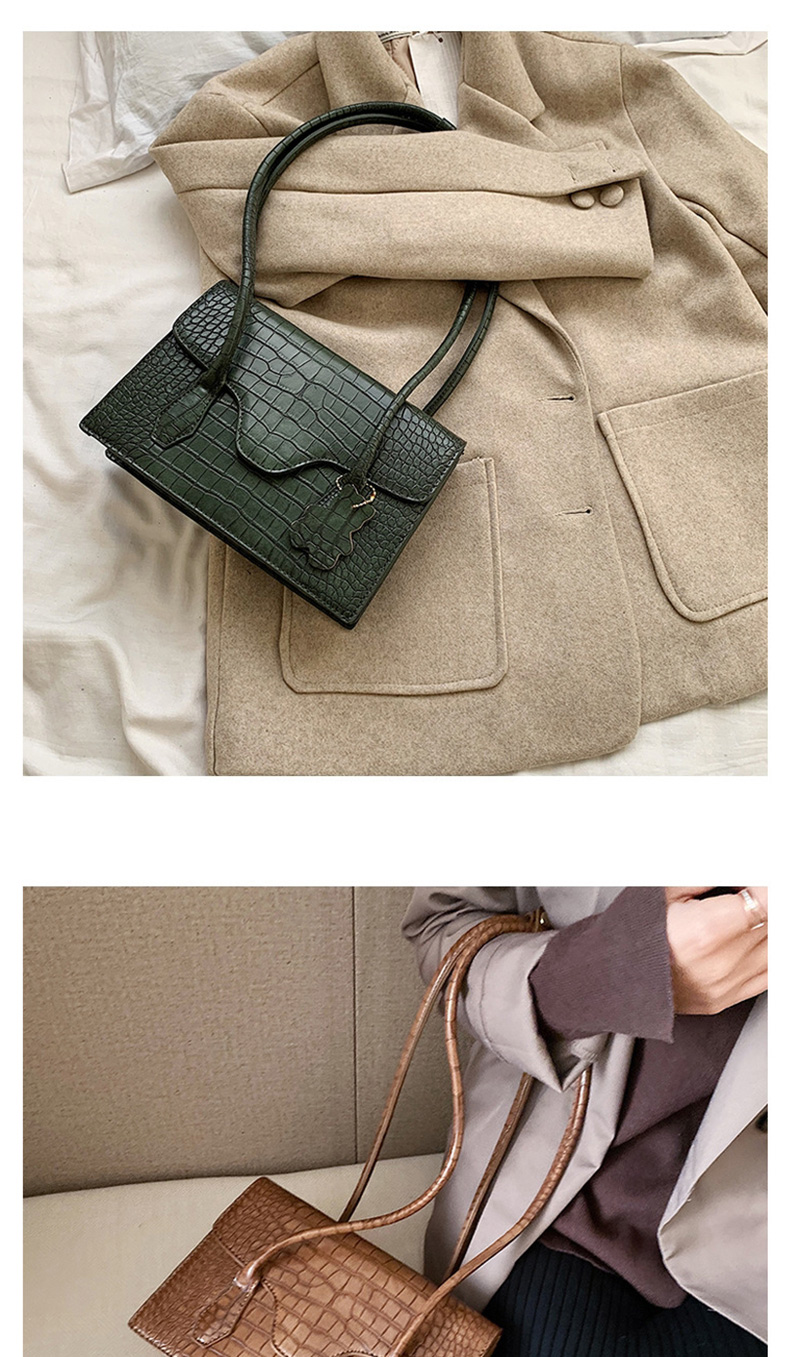 Fashion Green Stone Textured Flap Shoulder Bag,Messenger bags
