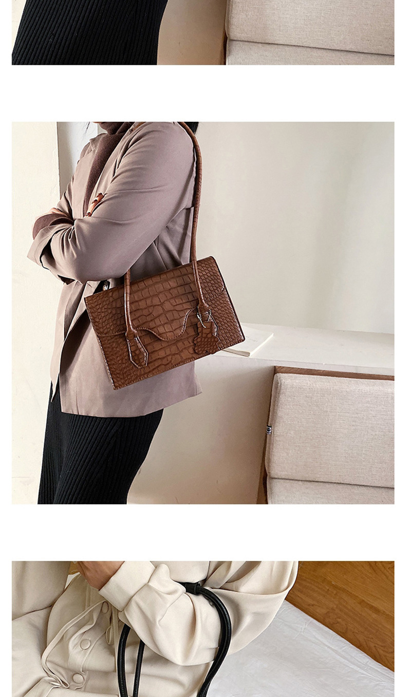 Fashion Brown Stone Textured Flap Shoulder Bag,Messenger bags