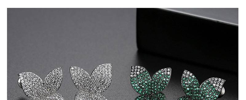 Fashion Gun Black Diamond Irregular Flower Earrings,Earrings