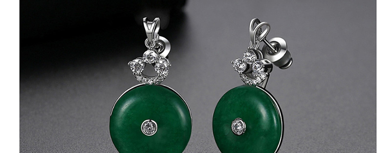 Fashion Platinum Round Earrings With Diamonds,Earrings