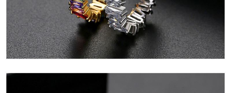 Fashion Platinum Contrast Irregular Ring With Diamonds,Rings