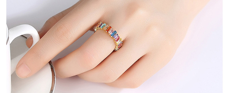 Fashion Color Contrast Irregular Ring With Diamonds,Rings