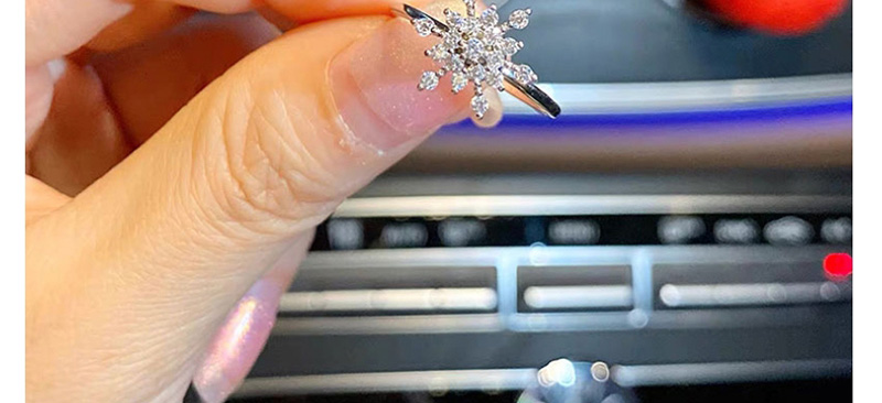 Fashion Platinum Rotating Diamond Snowflake Ring,Fashion Rings