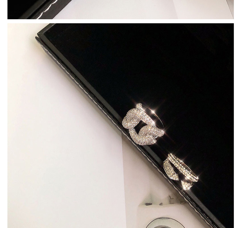 Fashion Platinum Geometric Wrapping Skeleton Ring With Diamonds,Fashion Rings