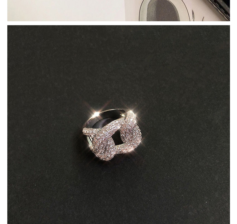 Fashion Platinum Oval Geometric Ring With Diamonds,Fashion Rings