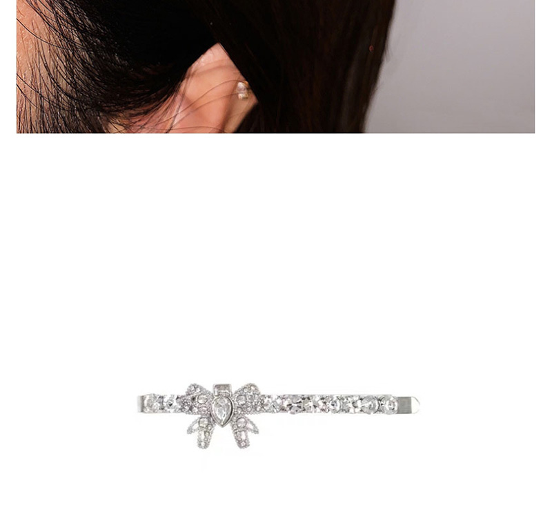 Fashion Platinum Bow Clip With Diamonds,Hairpins