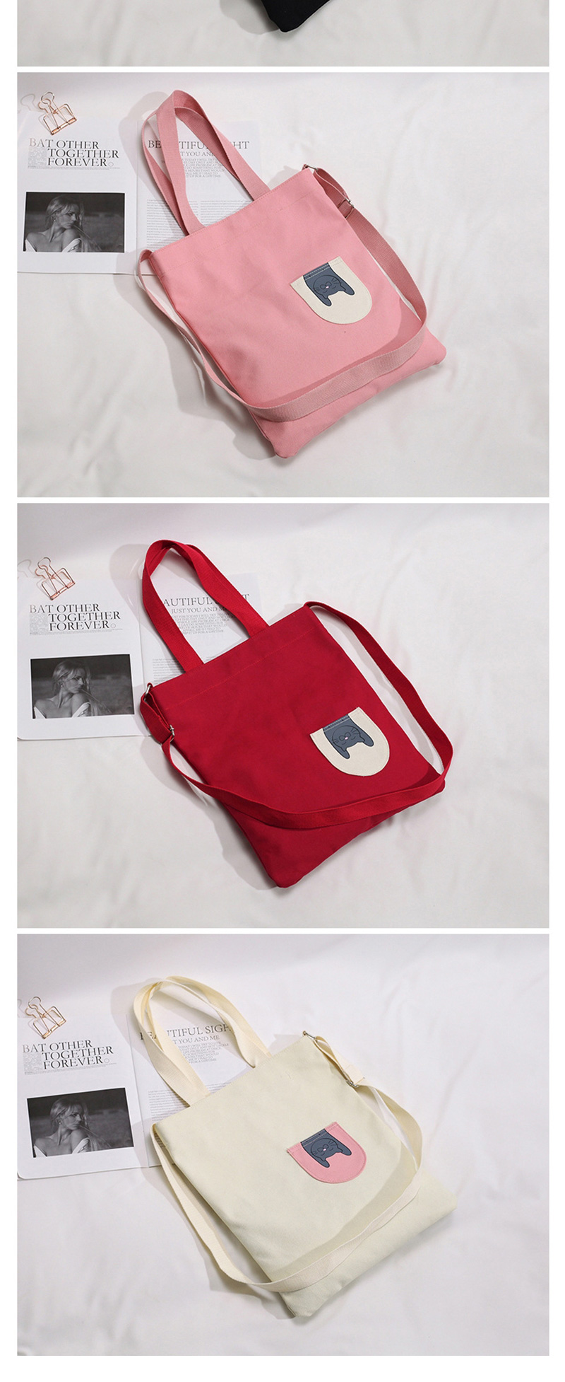 Fashion Red Stitched Contrast Shoulder Bag,Messenger bags