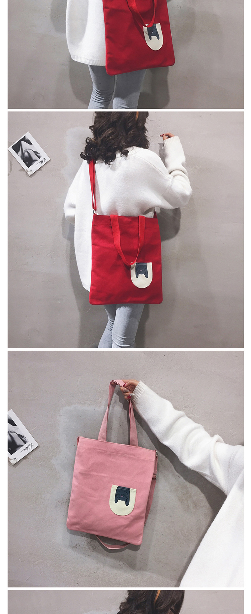Fashion Pink Stitched Contrast Shoulder Bag,Messenger bags