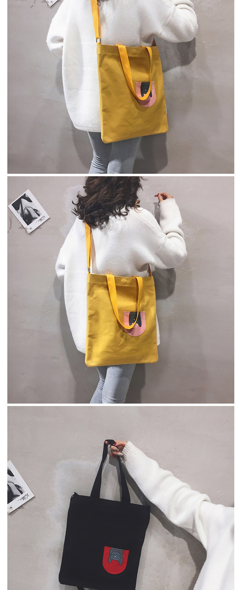 Fashion Yellow Stitched Contrast Shoulder Bag,Messenger bags