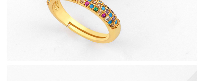Fashion Golden Geometric Open Ring With Diamonds,Rings