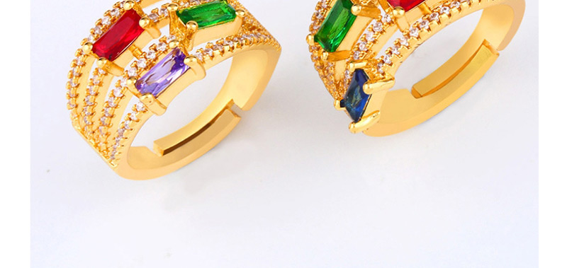Fashion Golden Openwork Ring With Diamonds,Rings