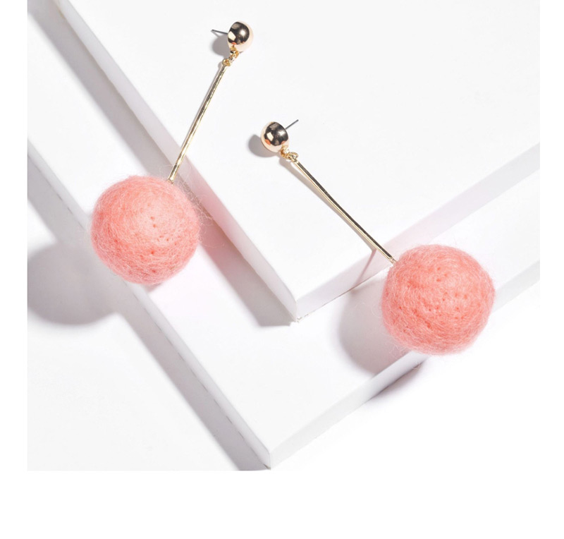 Fashion Off-white Wool Ball Ball Studs,Drop Earrings