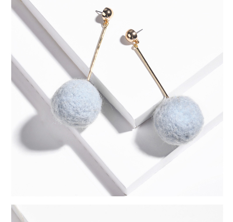 Fashion Off-white Wool Ball Ball Studs,Drop Earrings