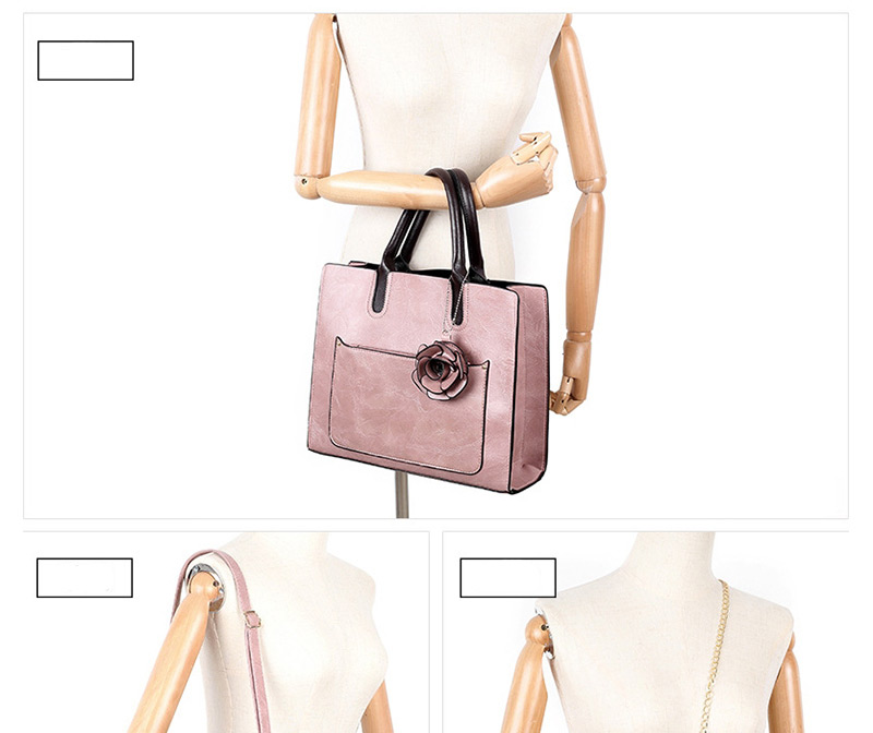 Fashion Pink Three-dimensional Flower Stitching Diagonal Cross Shoulder Bag,Messenger bags