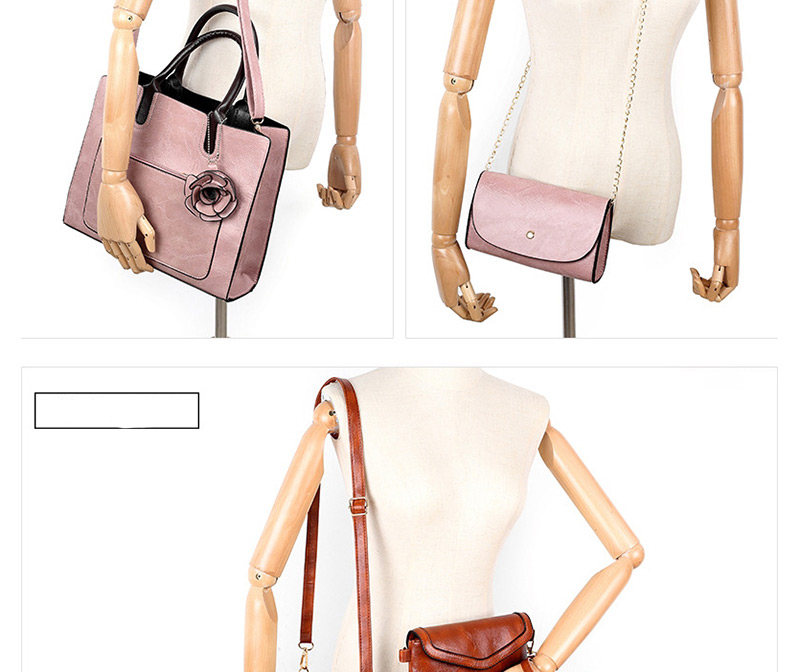 Fashion Scarlet Three-dimensional Flower Stitching Diagonal Cross Shoulder Bag,Messenger bags