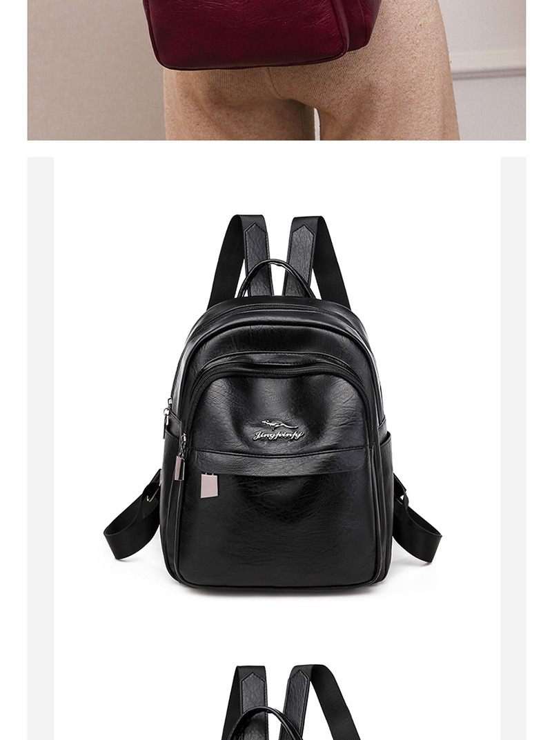 Fashion Black Letter Patch Backpack,Backpack