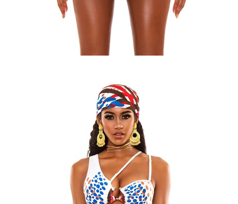 Fashion Yellow Totem Totem Print Lace Up One-piece Swimsuit,One Pieces
