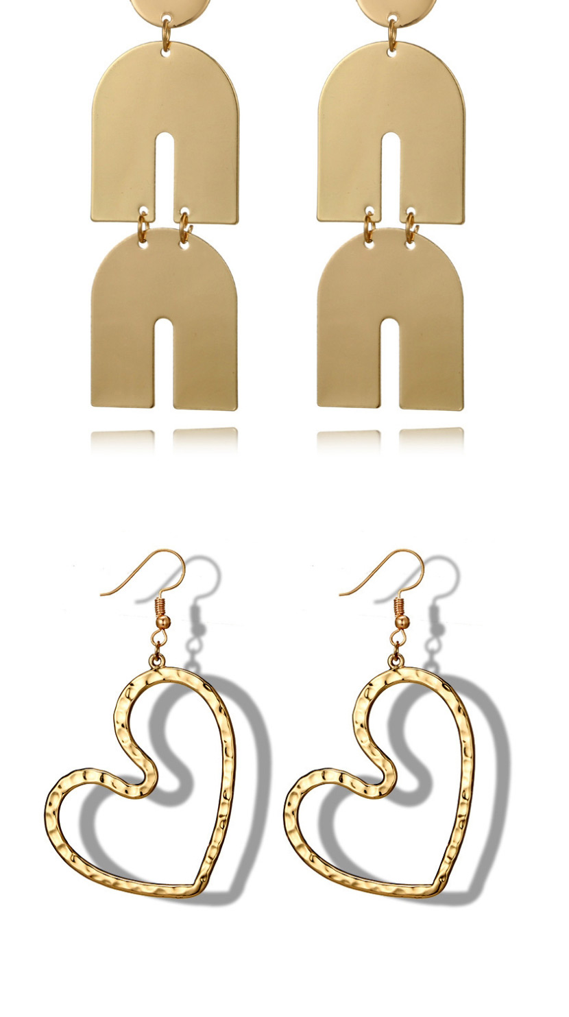 Fashion Golden Irregular Concave Square Cutout Earrings,Drop Earrings
