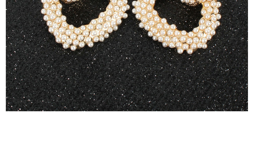 Fashion Creamy-white Baroque Pearl Geometric Earrings,Drop Earrings