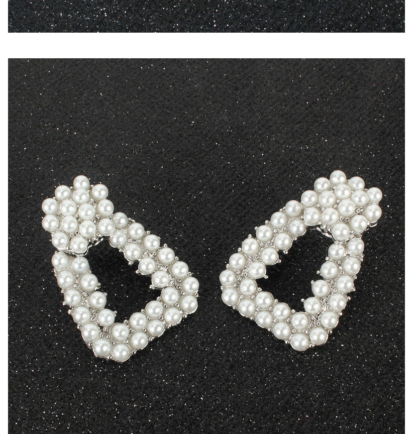 Fashion White K Alloy Earrings With Pearl Geometry,Drop Earrings