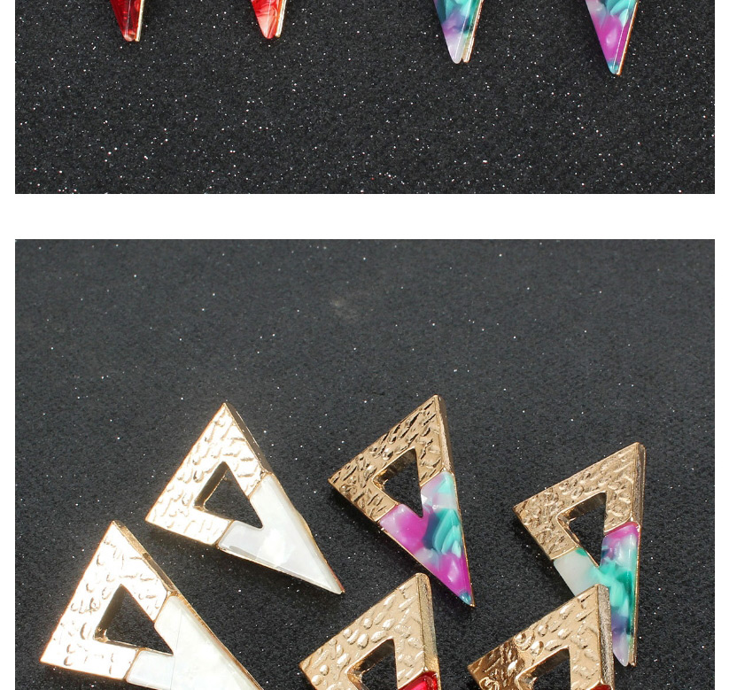 Fashion Color Mixing Colorblock Acrylic Alloy Irregular Embossed Earrings,Stud Earrings