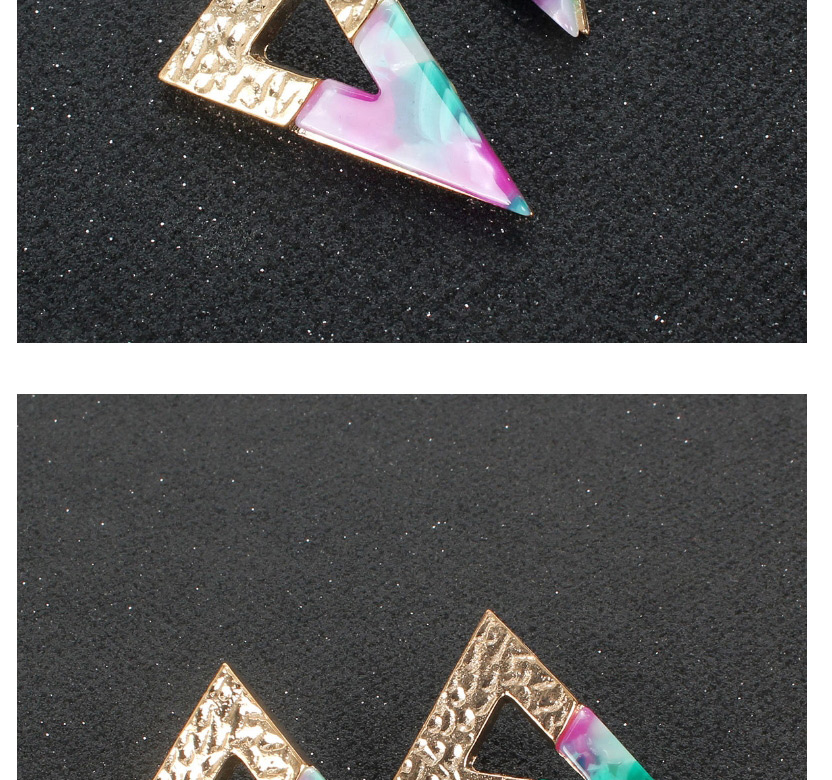 Fashion Color Mixing Colorblock Acrylic Alloy Irregular Embossed Earrings,Stud Earrings