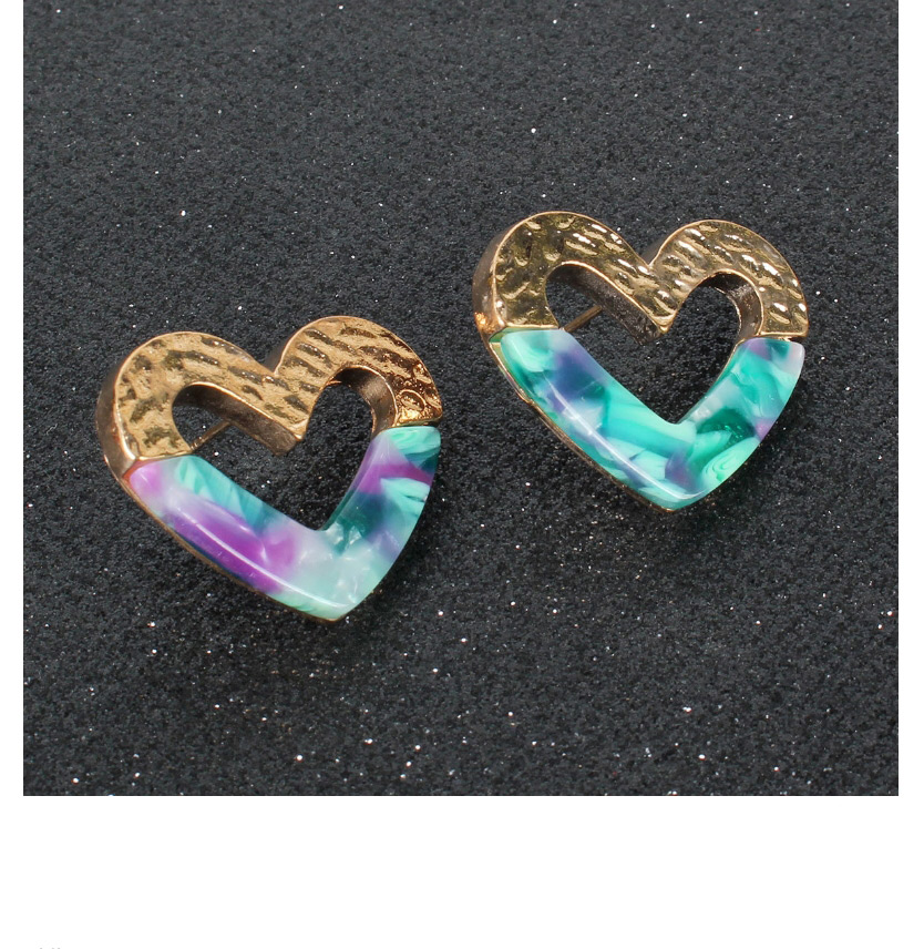 Fashion Color Mixing Acrylic Geometric Love Earrings,Stud Earrings