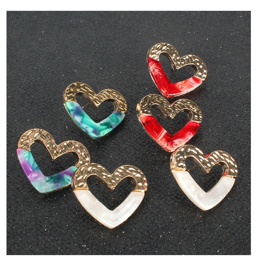 Fashion Red Acrylic Geometric Love Earrings,Stud Earrings