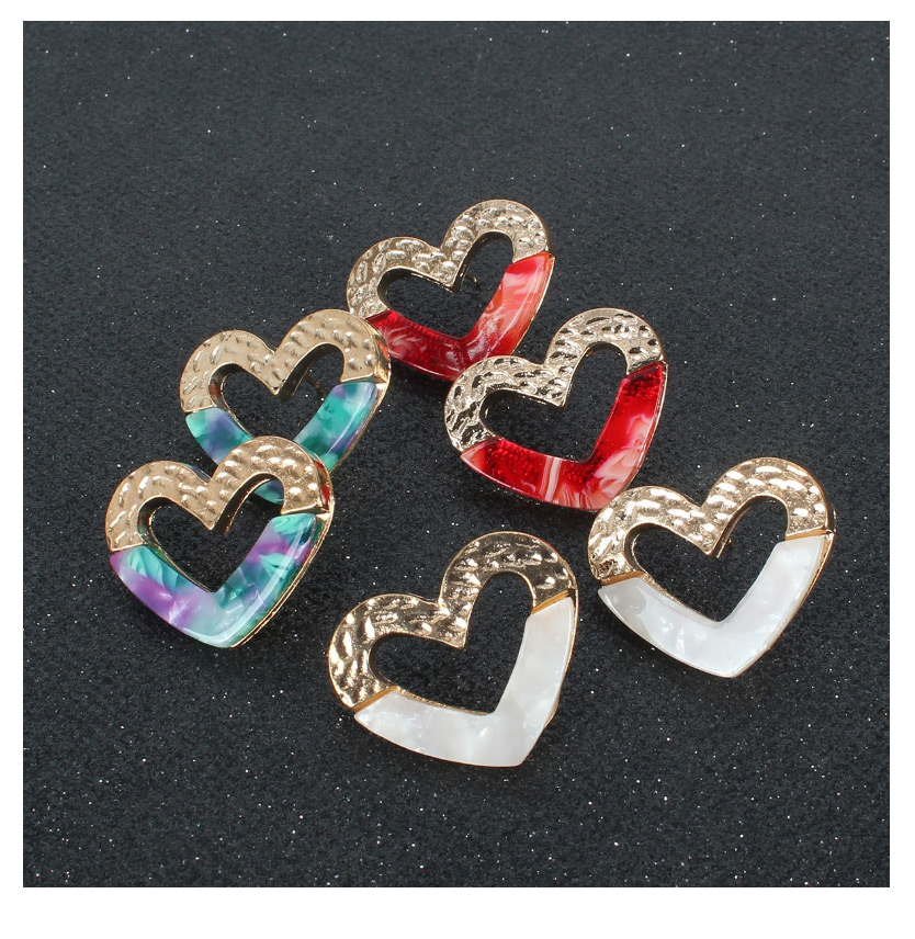Fashion Color Mixing Acrylic Geometric Love Earrings,Stud Earrings