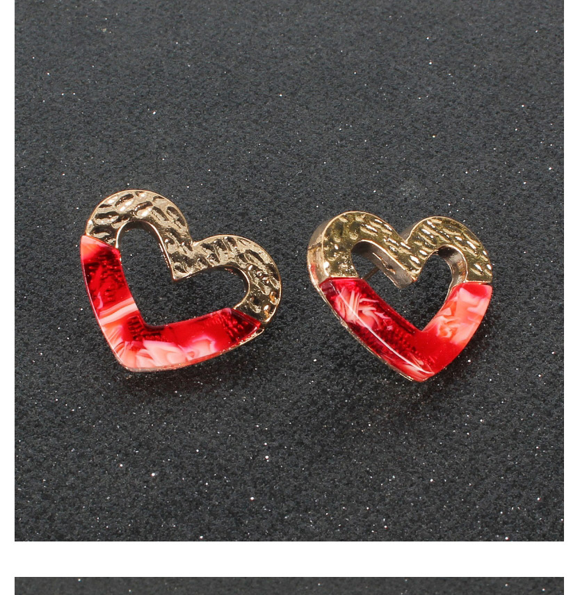 Fashion Red Acrylic Geometric Love Earrings,Stud Earrings