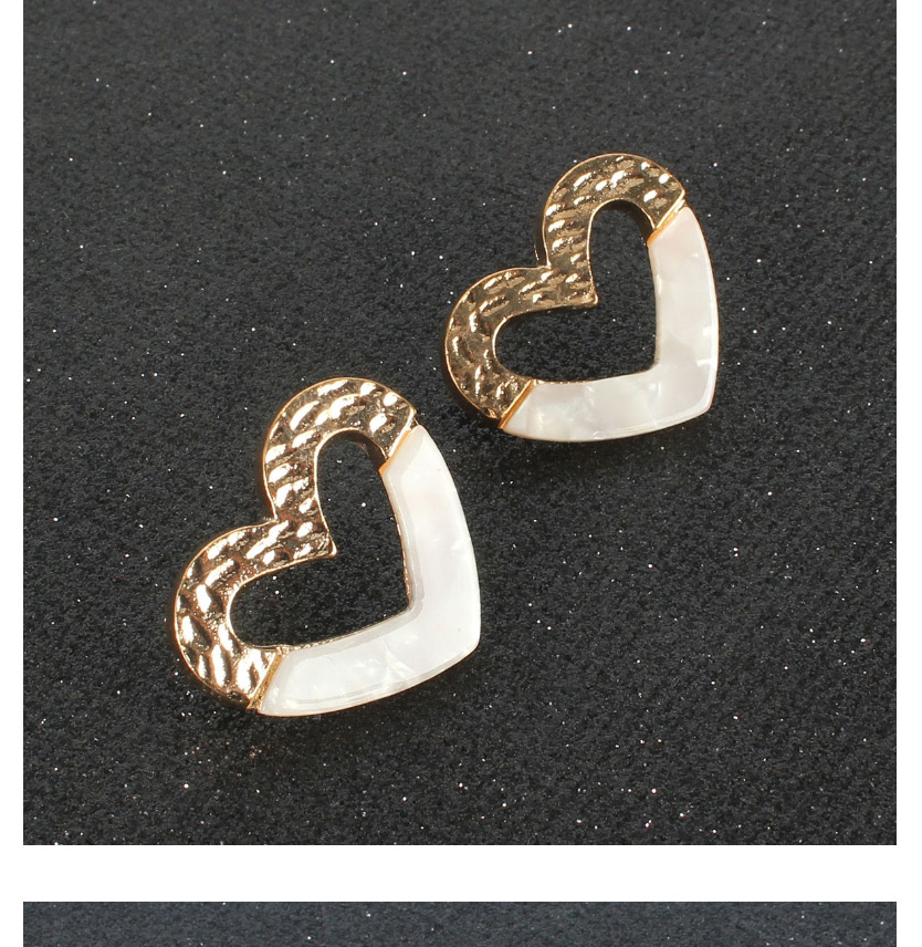 Fashion Creamy-white Acrylic Geometric Love Earrings,Stud Earrings