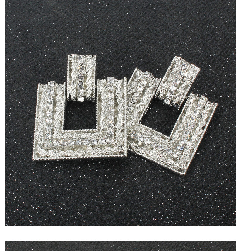 Fashion Golden Geometric Square Alloy Diamond Earrings,Drop Earrings