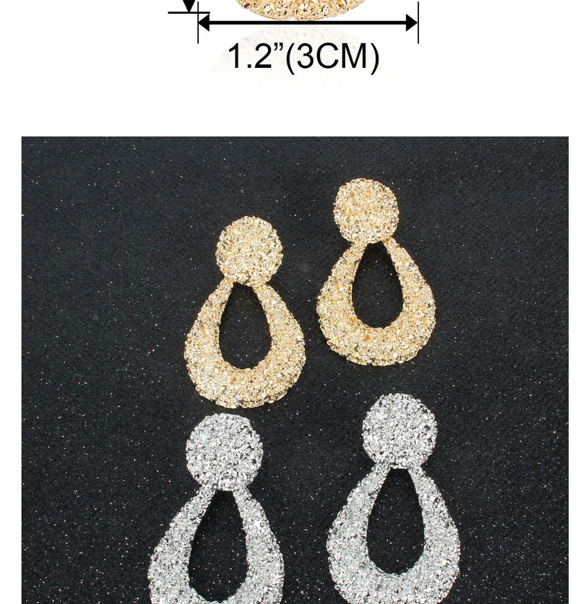 Fashion Golden Drop-shaped Alloy Embossed Cutout Earrings,Drop Earrings