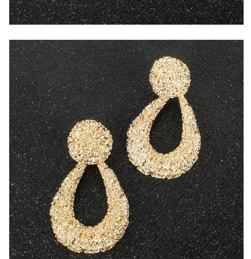 Fashion Silver Drop-shaped Alloy Embossed Cutout Earrings,Drop Earrings