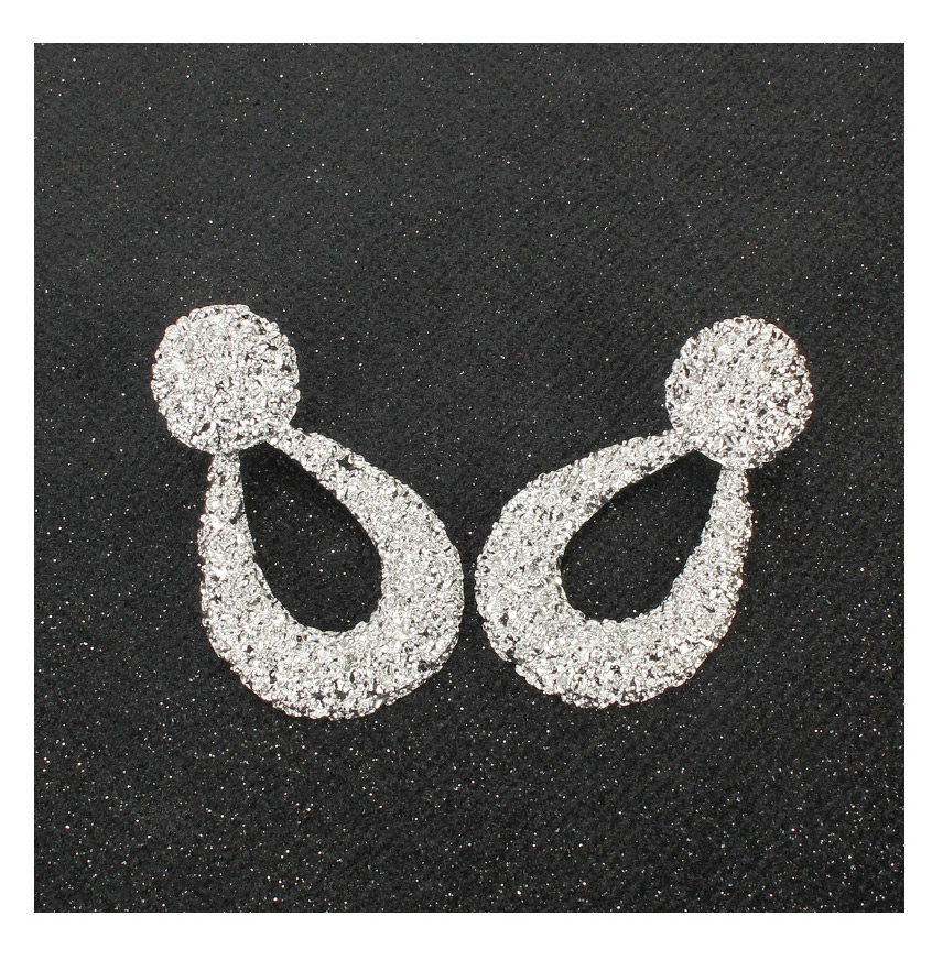 Fashion Golden Drop-shaped Alloy Embossed Cutout Earrings,Drop Earrings