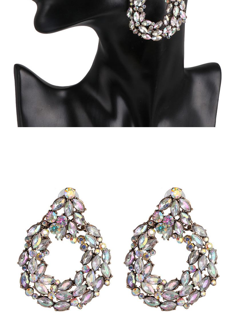 Fashion Red Geometric Round Cutout Earrings With Diamonds,Drop Earrings