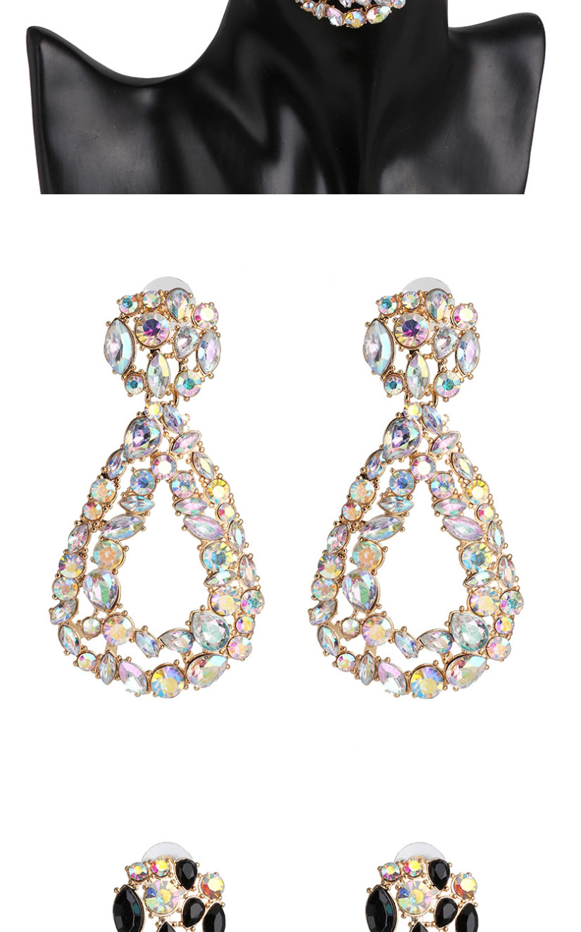 Fashion Ab Color Geometric Diamond Drop Earrings,Drop Earrings