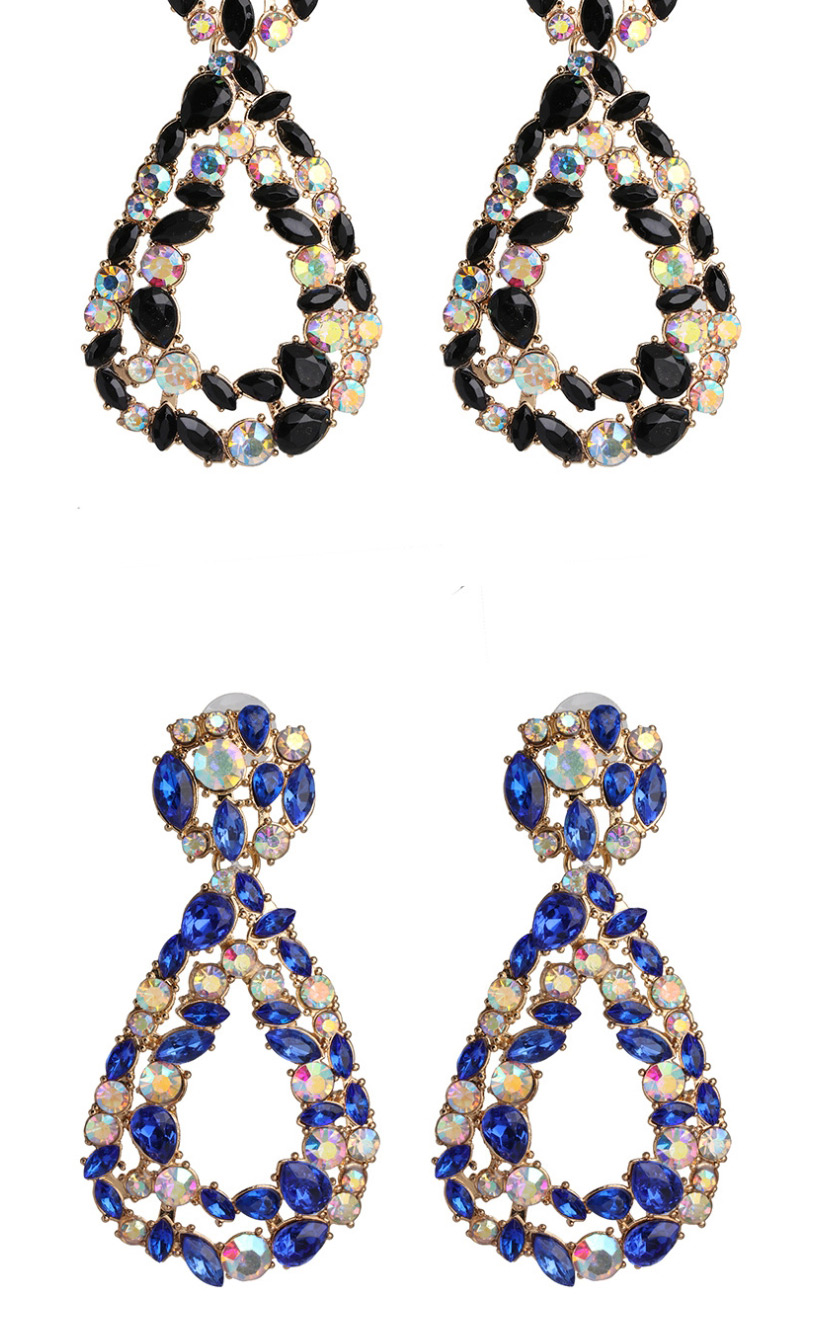 Fashion Black Geometric Diamond Drop Earrings,Drop Earrings