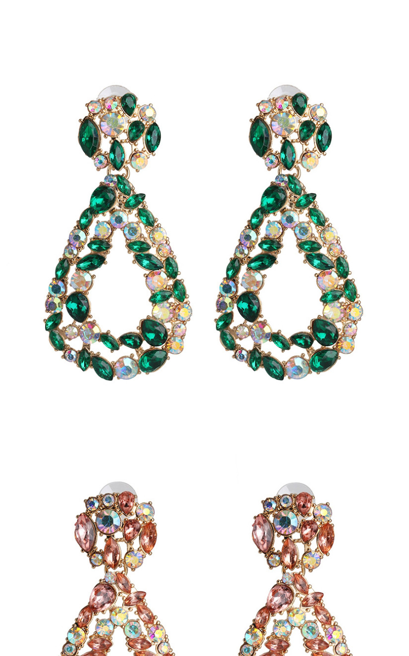 Fashion Pink Geometric Diamond Drop Earrings,Drop Earrings