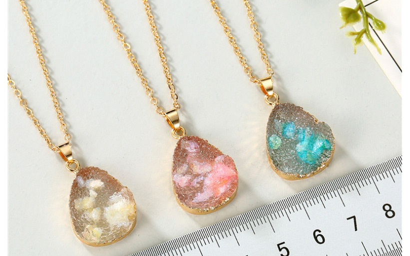 Fashion Pink Shell Imitation Natural Stone Water Drop Resin Necklace,Pendants