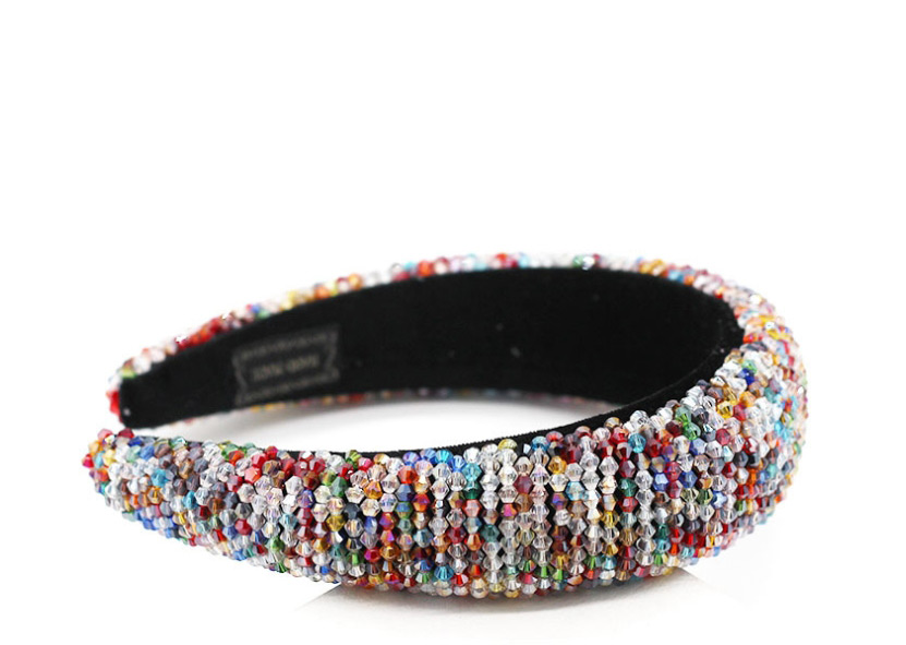 Fashion Bright Beads Crystal Bead Sponge Contrast Color Stitching Headband,Head Band