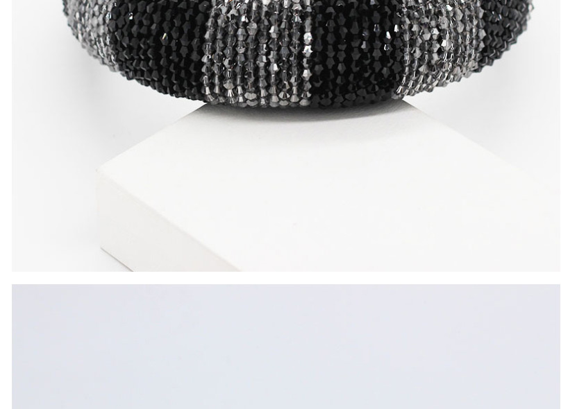Fashion Black Crystal Bead Sponge Contrast Color Stitching Headband,Head Band
