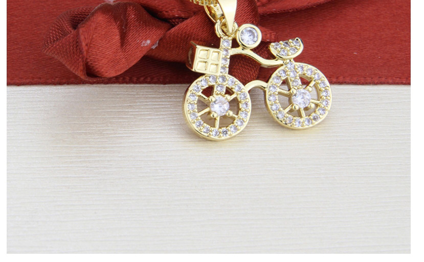 Fashion Gold-plated Bicycle Necklace With Diamonds,Pendants