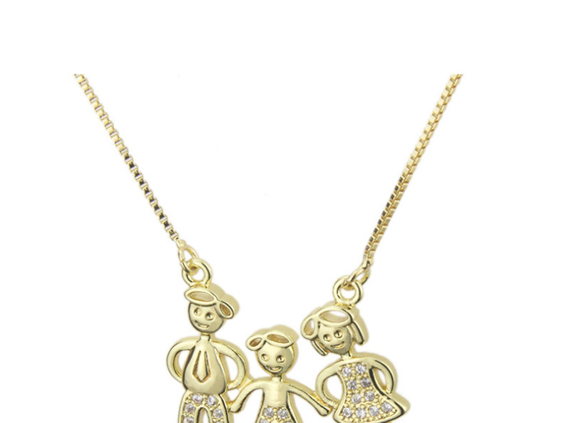 Fashion Gold-plated Family Of Three Necklaces With Diamonds,Pendants