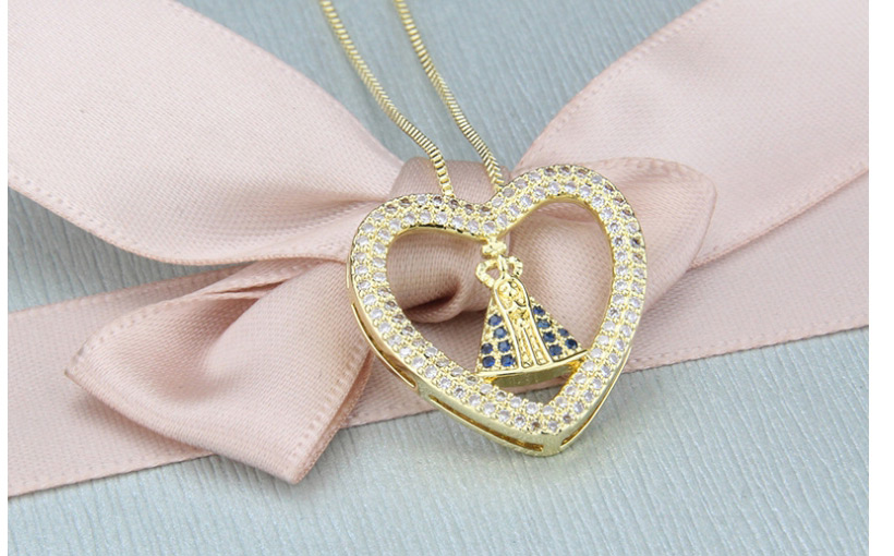 Fashion Gold-plated Diamond Love Heart Pendant Necklace,Pendants