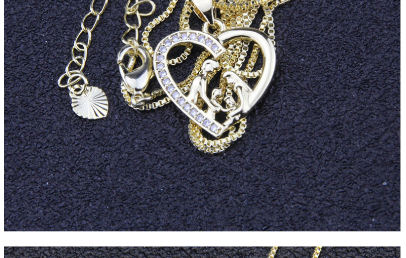 Fashion Gold-plated Love Three-piece Openwork Necklace With Diamonds,Pendants