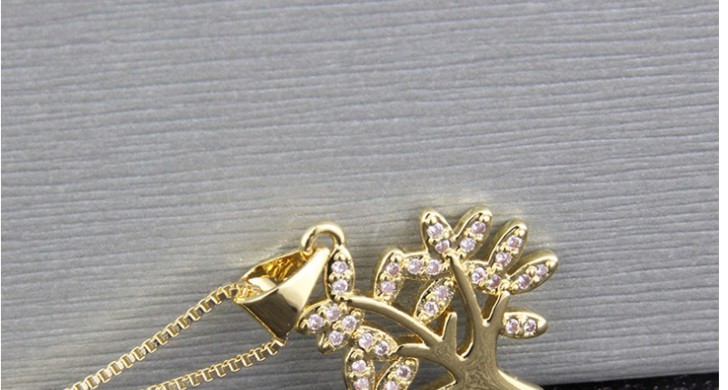 Fashion Gold-plated Life Tree Necklace With Diamonds,Pendants