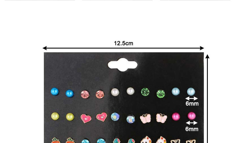 Fashion Color Heart Shaped Earrings Set With Diamond Animal Love Letters,Earrings set