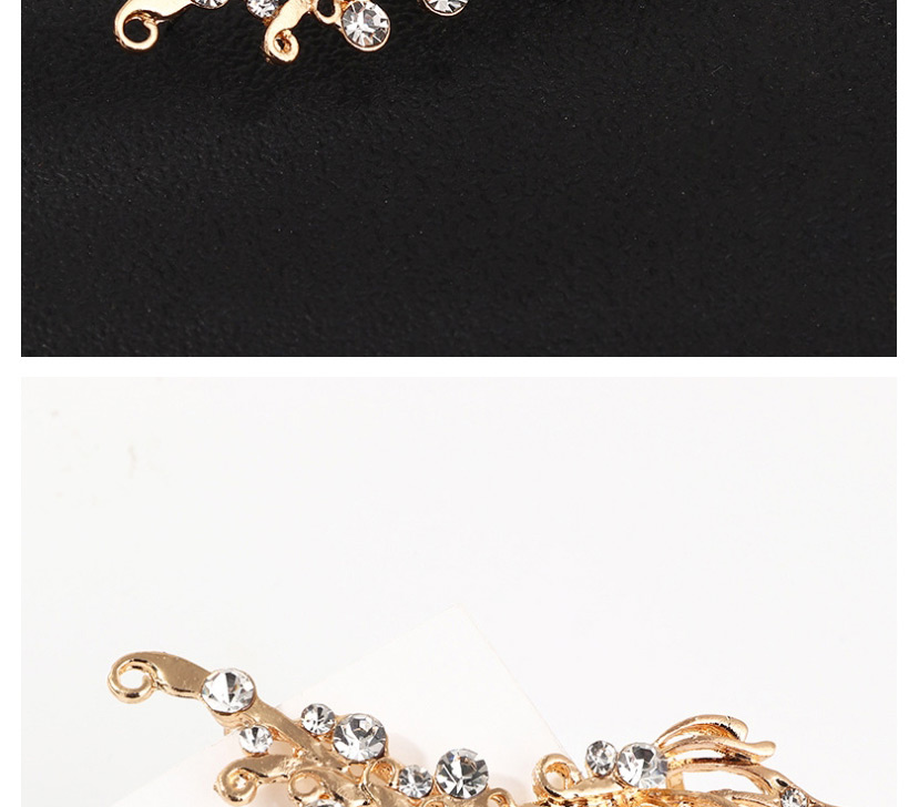 Fashion Golden Butterfly Alloy Diamond Pierced Ear Bone Clip Single,Clip & Cuff Earrings